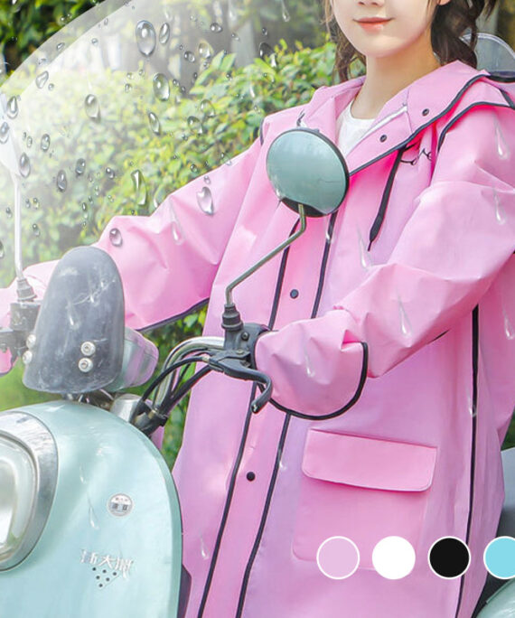 Reusable hooded raincoat with mask