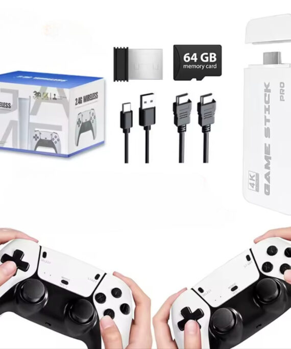 Retro game console + 2 controlers